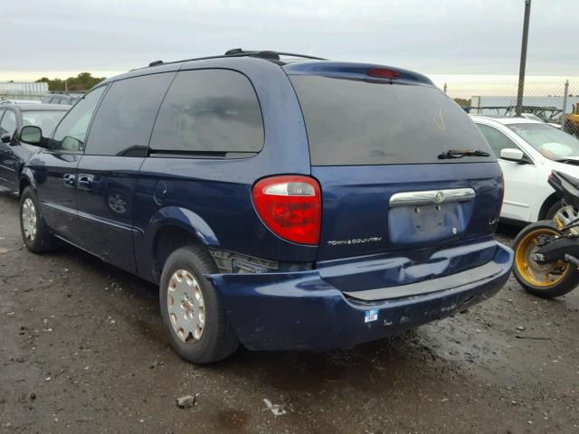 2C4GP44382R652816 - 2002 CHRYSLER TOWN & COU BLUE photo 3