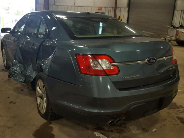 1FAHP2HW1AG135568 - 2010 FORD TAURUS SEL BLUE photo 3