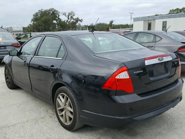 3FAHP0JAXCR355211 - 2012 FORD FUSION SEL BLACK photo 3