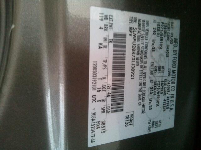 5LMFU28R73LJ38921 - 2003 LINCOLN NAVIGATOR BEIGE photo 10