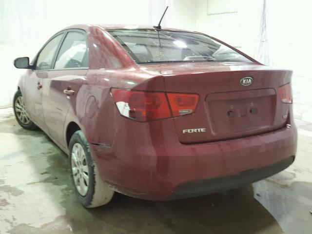 KNAFU4A29A5050886 - 2010 KIA FORTE EX RED photo 3