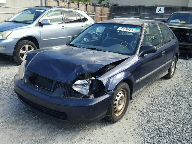 2HGEJ6326VH101888 - 1997 HONDA CIVIC CX BLUE photo 2