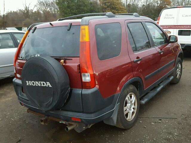 JHLRD78834C046220 - 2004 HONDA CR-V EX BURGUNDY photo 4