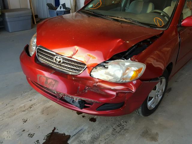 2T1BR32E48C906579 - 2008 TOYOTA COROLLA CE RED photo 9