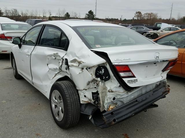 2HGFB2F50DH551454 - 2013 HONDA CIVIC LX WHITE photo 3