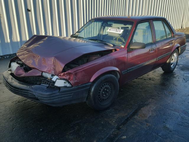 1G1JC5448P7226707 - 1993 CHEVROLET CAVALIER V RED photo 2