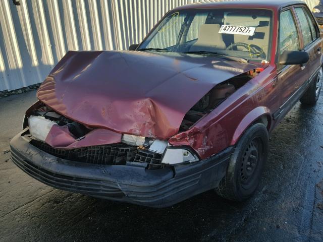 1G1JC5448P7226707 - 1993 CHEVROLET CAVALIER V RED photo 9