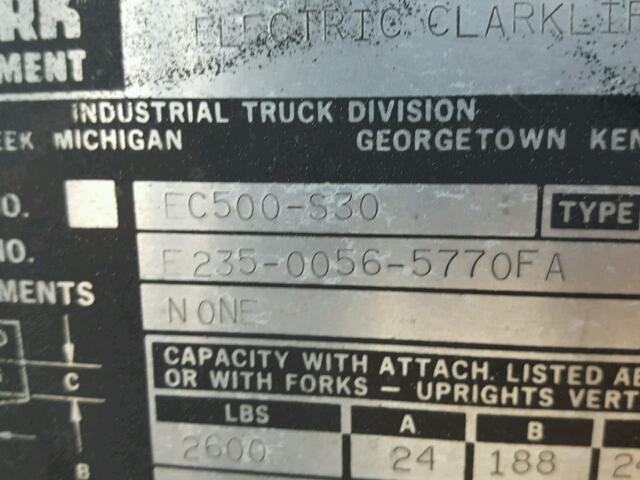 E23500565770FA - 1982 CLARK FORKLIFT FORKLIFT TWO TONE photo 10