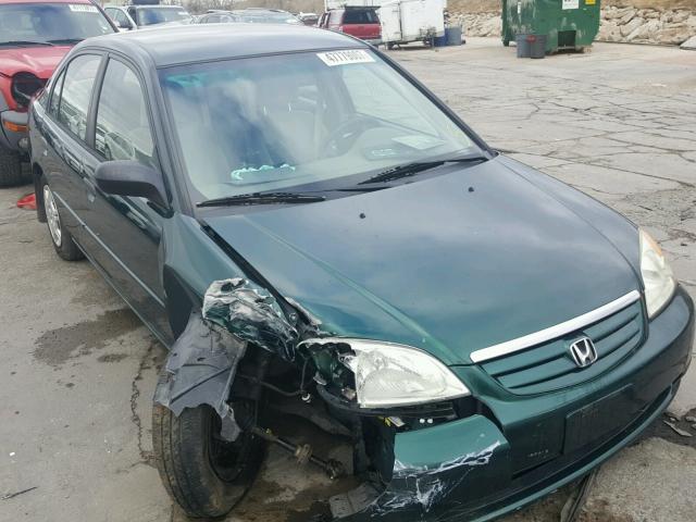 2HGES16561H556191 - 2001 HONDA CIVIC LX GREEN photo 1