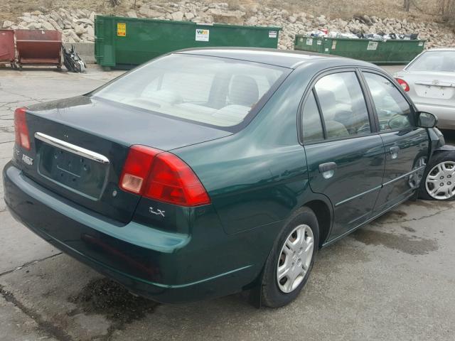 2HGES16561H556191 - 2001 HONDA CIVIC LX GREEN photo 4