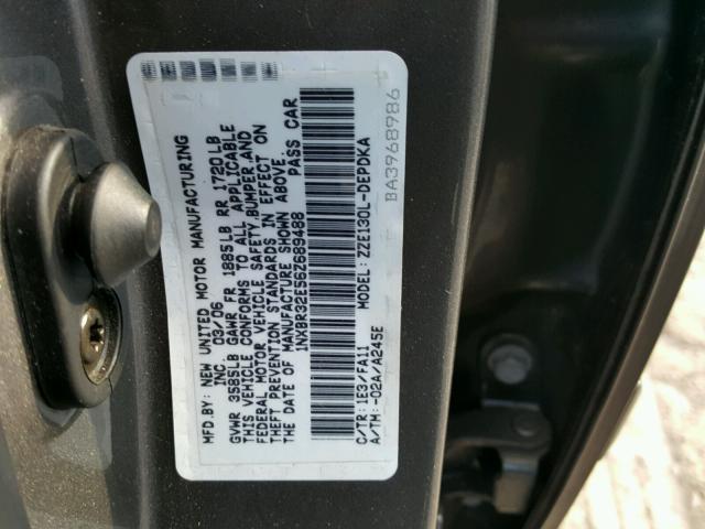 1NXBR32E56Z689488 - 2006 TOYOTA COROLLA CE GRAY photo 10