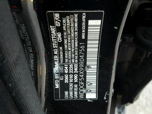 WDDGF54X99R047561 - 2009 MERCEDES-BENZ C 300 BLACK photo 10