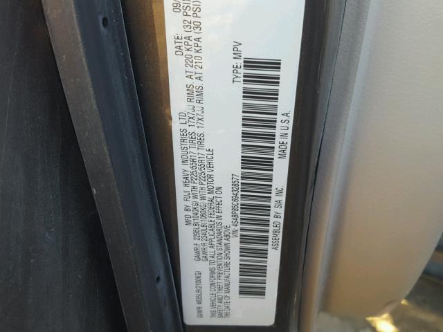 4S4BP85C694328577 - 2009 SUBARU OUTBACK 3. GRAY photo 10