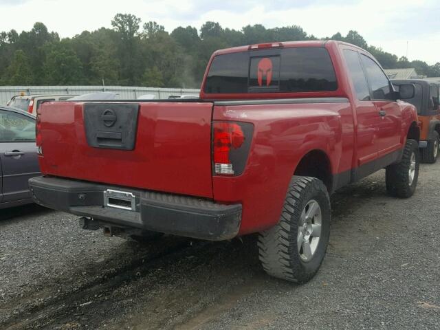 1N6AA06A06N536442 - 2006 NISSAN TITAN XE RED photo 4