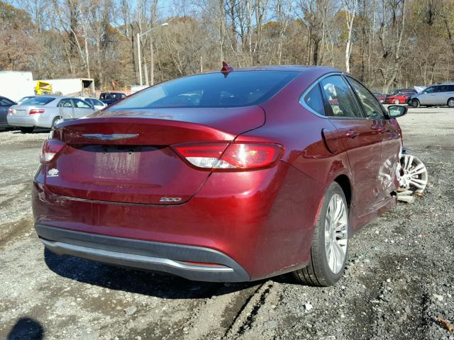 1C3CCCAB6FN652241 - 2015 CHRYSLER 200 LIMITE RED photo 4