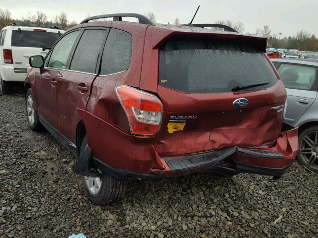 JF2SJAHC9FH409071 - 2015 SUBARU FORESTER 2 RED photo 3