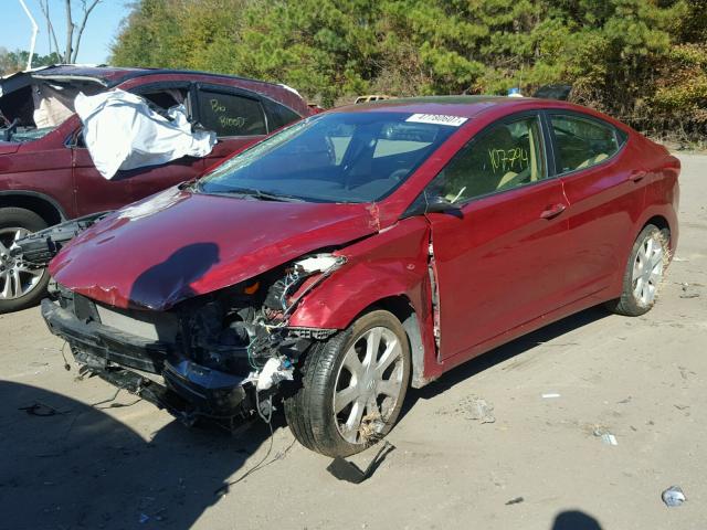 KMHDH4AE4BU107944 - 2011 HYUNDAI ELANTRA GL MAROON photo 2