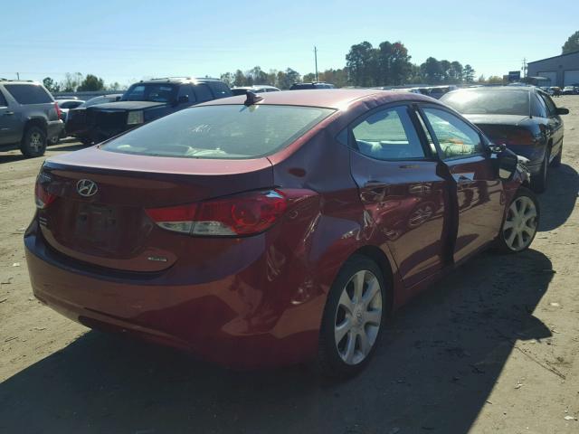 KMHDH4AE4BU107944 - 2011 HYUNDAI ELANTRA GL MAROON photo 4