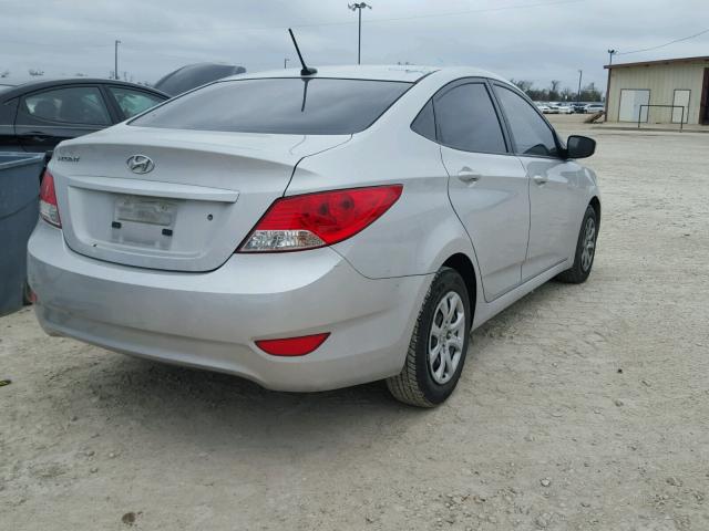 KMHCT4AE3EU732253 - 2014 HYUNDAI ACCENT GLS SILVER photo 4