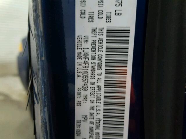 1J4NF4FB1AD557430 - 2010 JEEP COMPASS SP BLUE photo 10