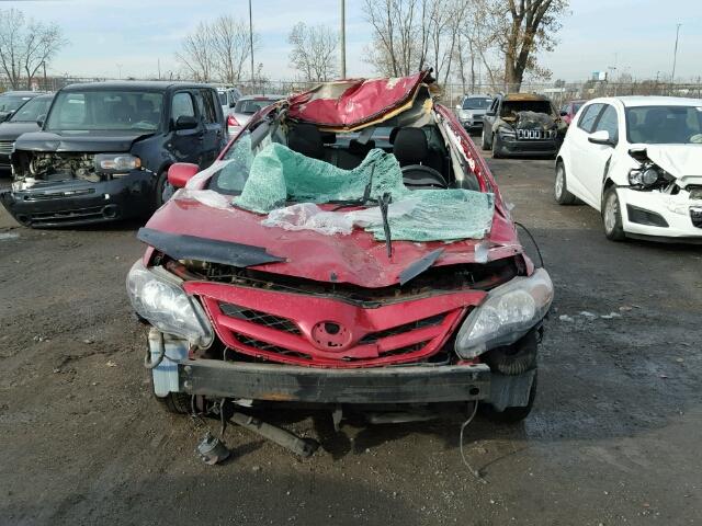 2T1BU4EE0BC557542 - 2011 TOYOTA COROLLA BA RED photo 9