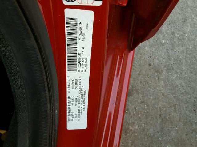 1C3CDZAB4DN543953 - 2013 DODGE AVENGER SE RED photo 10