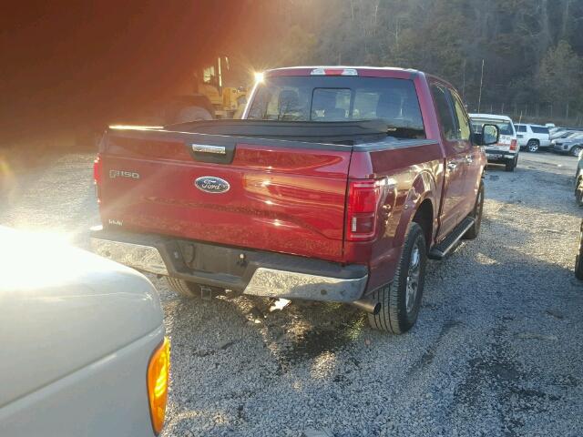 1FTEW1EP5FFC31367 - 2015 FORD F150 SUPER BURGUNDY photo 4