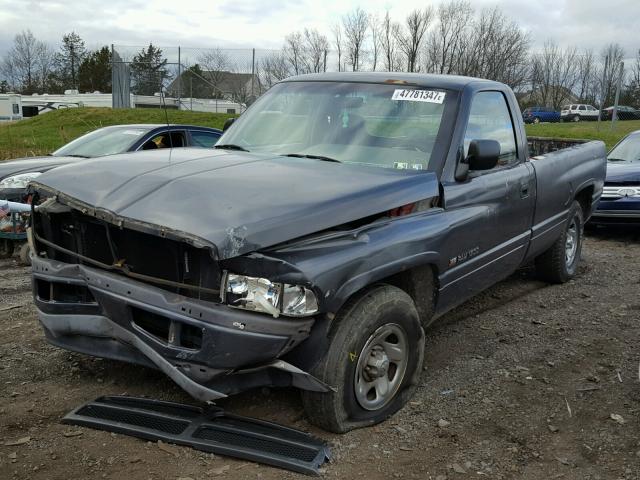 1B7HC16X2TS614593 - 1996 DODGE RAM 1500 BLACK photo 2