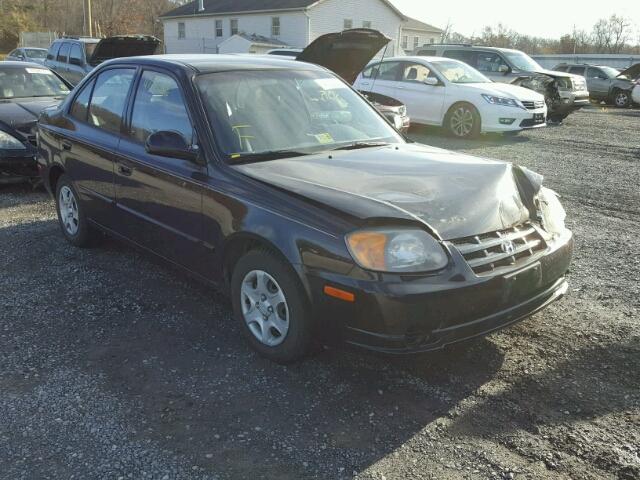 KMHCG45C15U613548 - 2005 HYUNDAI ACCENT GL BLACK photo 1