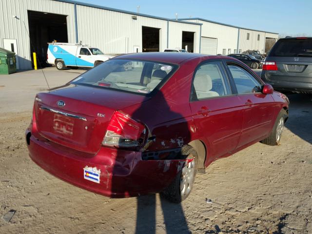 KNAFE221395633375 - 2009 KIA SPECTRA EX RED photo 4