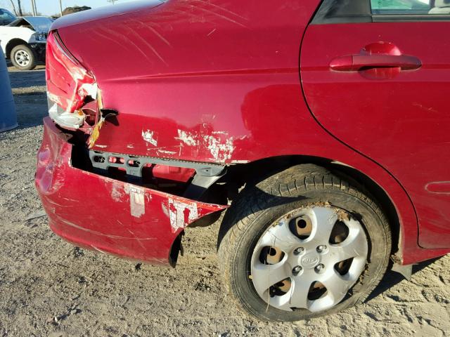 KNAFE221395633375 - 2009 KIA SPECTRA EX RED photo 9