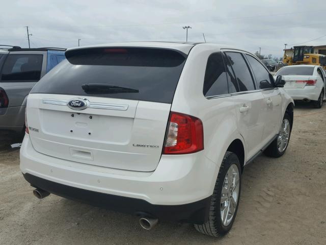 2FMDK3KC2EBB64176 - 2014 FORD EDGE LIMIT WHITE photo 4