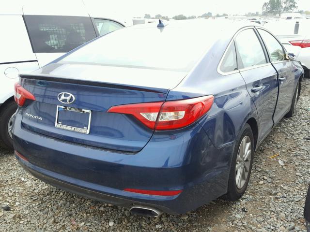 5NPE24AF7GH333660 - 2016 HYUNDAI SONATA SE BLUE photo 4