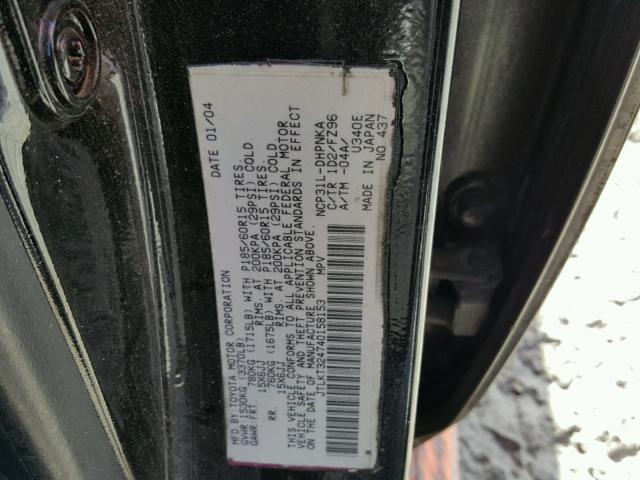 JTLKT324740158153 - 2004 TOYOTA SCION XB BLACK photo 10