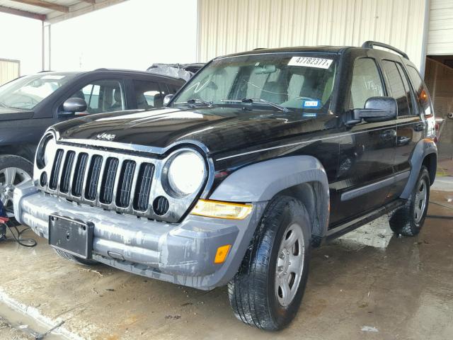 1J4GK48KX5W667727 - 2005 JEEP LIBERTY SP BLACK photo 2