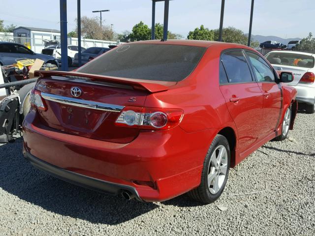 2T1BU4EE8BC589610 - 2011 TOYOTA COROLLA BA RED photo 4