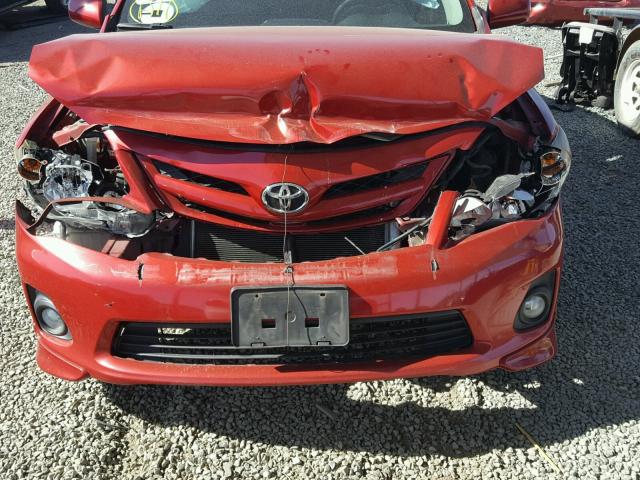 2T1BU4EE8BC589610 - 2011 TOYOTA COROLLA BA RED photo 7