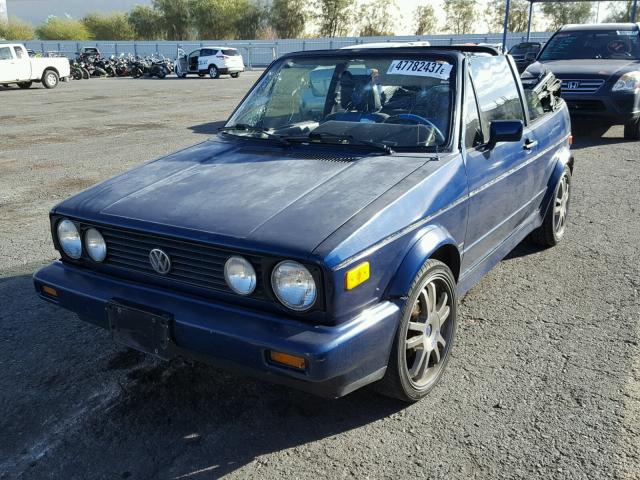 WVWCC5159NK001476 - 1992 VOLKSWAGEN CABRIOLET BLUE photo 2