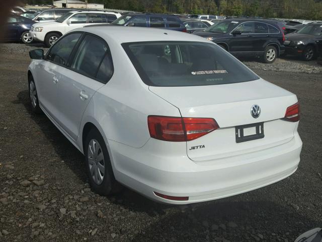 3VW2K7AJ0FM291265 - 2015 VOLKSWAGEN JETTA BASE WHITE photo 3