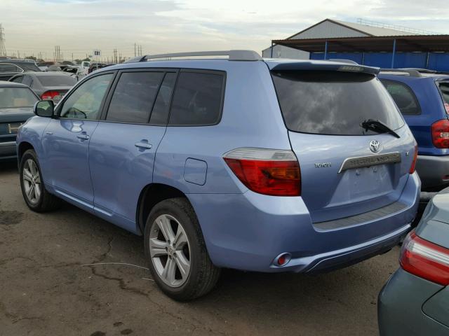 JTEDS43A682053711 - 2008 TOYOTA HIGHLANDER BLUE photo 3