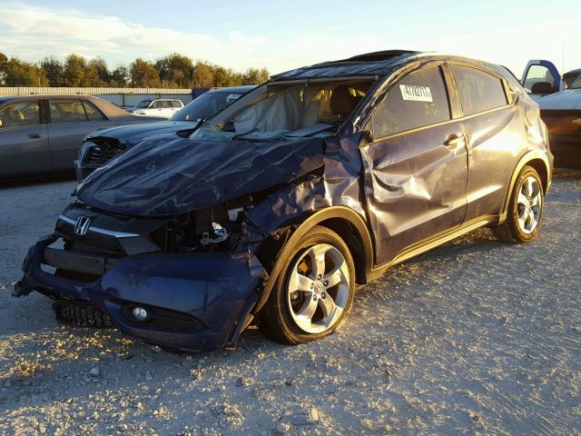 3CZRU5H76GM718924 - 2016 HONDA HR-V EXL BLUE photo 2