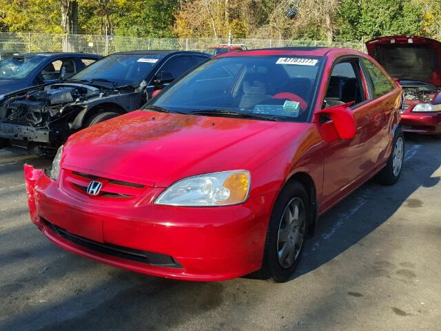 1HGEM22921L115914 - 2001 HONDA CIVIC SI RED photo 2