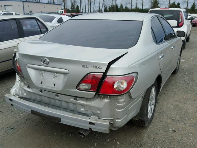 JTHBA30G445045471 - 2004 LEXUS ES 330 SILVER photo 4