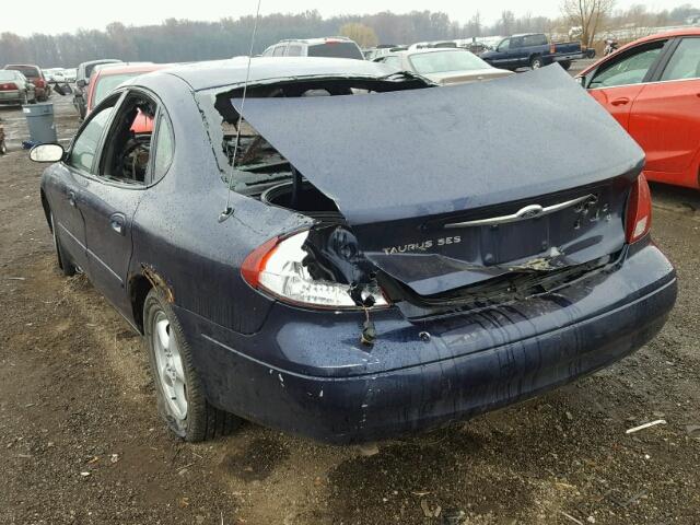 1FAFP55U02G109654 - 2002 FORD TAURUS SES BLUE photo 3