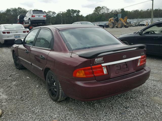 KNAGD124715053515 - 2001 KIA OPTIMA MAG MAROON photo 3