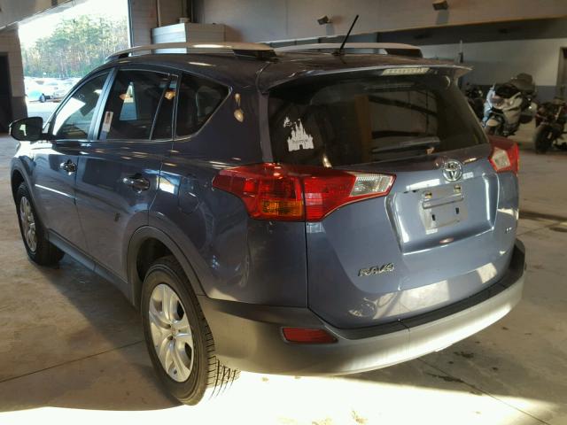 JTMZFREV8ED037344 - 2014 TOYOTA RAV4 LE BLUE photo 3