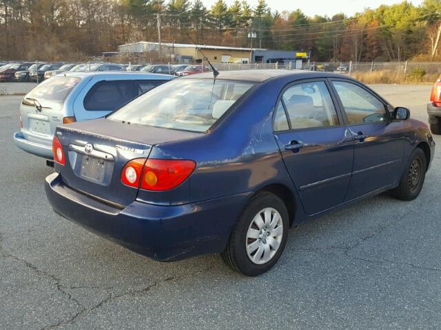 JTDBR32E632009769 - 2003 TOYOTA COROLLA CE BLUE photo 4