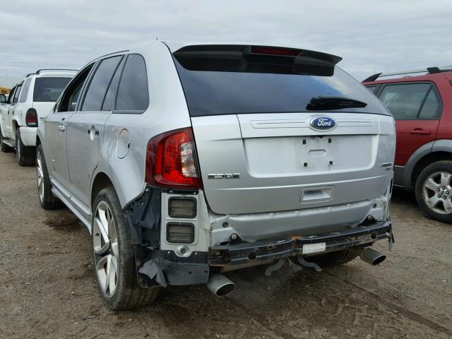 2FMDK4AK7BBB04601 - 2011 FORD EDGE SPORT SILVER photo 3