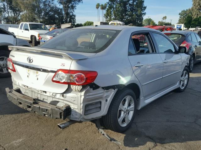 2T1BU4EE0BC740553 - 2011 TOYOTA COROLLA BA SILVER photo 4