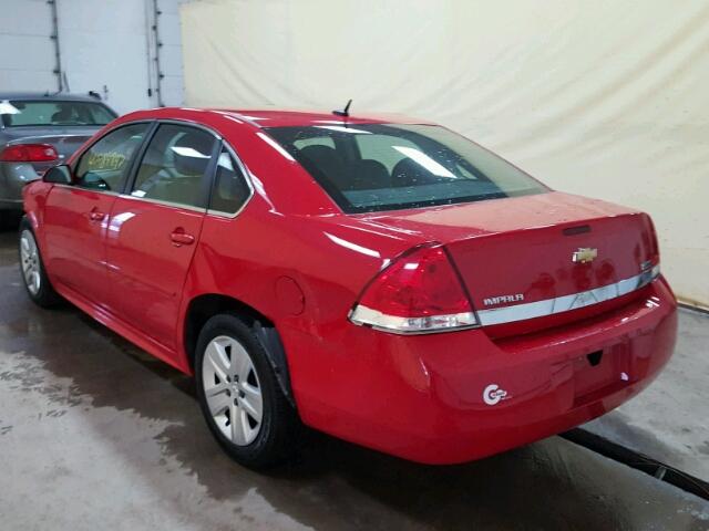 2G1WA5EK0B1215411 - 2011 CHEVROLET IMPALA LS RED photo 3